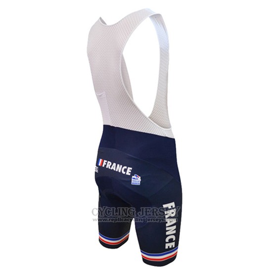 2016 Cycling Jersey France Blue and White Short Sleeve and Bib Short